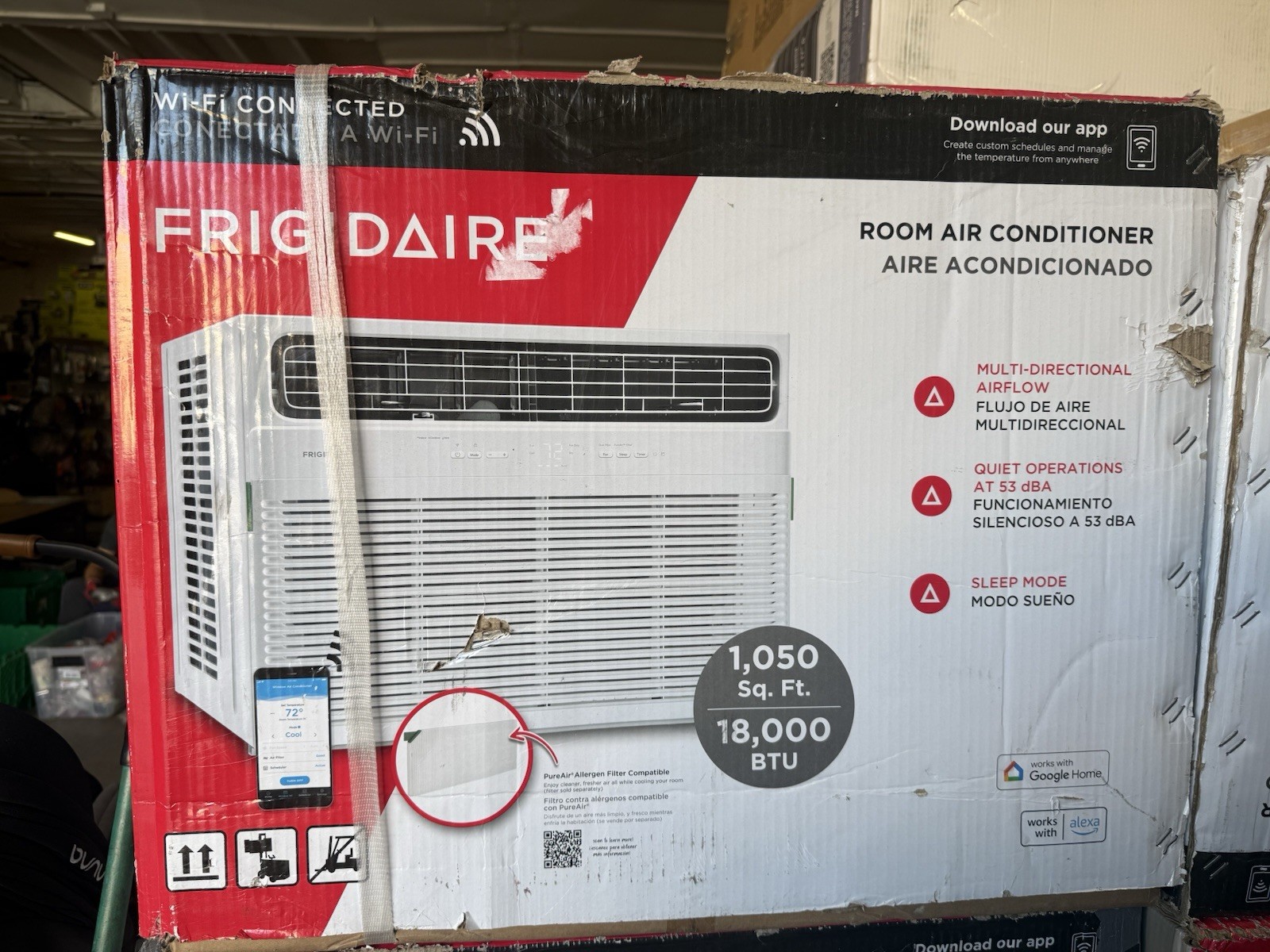 Frigidaire 18,000 BTU Window Air Conditioner with WiFi and Remote OPEN BOX
