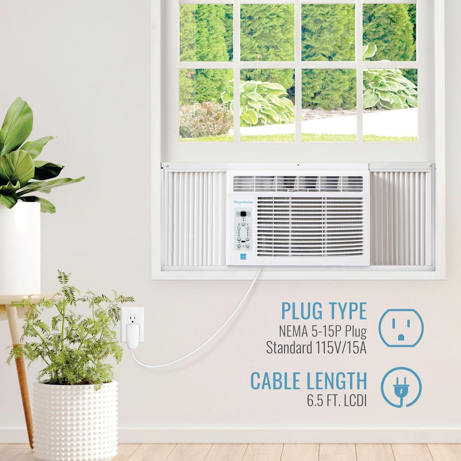 6,000 BTU Window Mounted Air Conditioner & Dehumidifier, 115V, Air Conditioner f