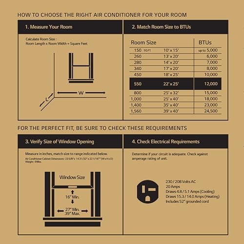 WHITE – LG 7,500 BTU / 3,850 BTU WINDOW AC (COOL / HEAT) W/REMOTE LW8023HR
