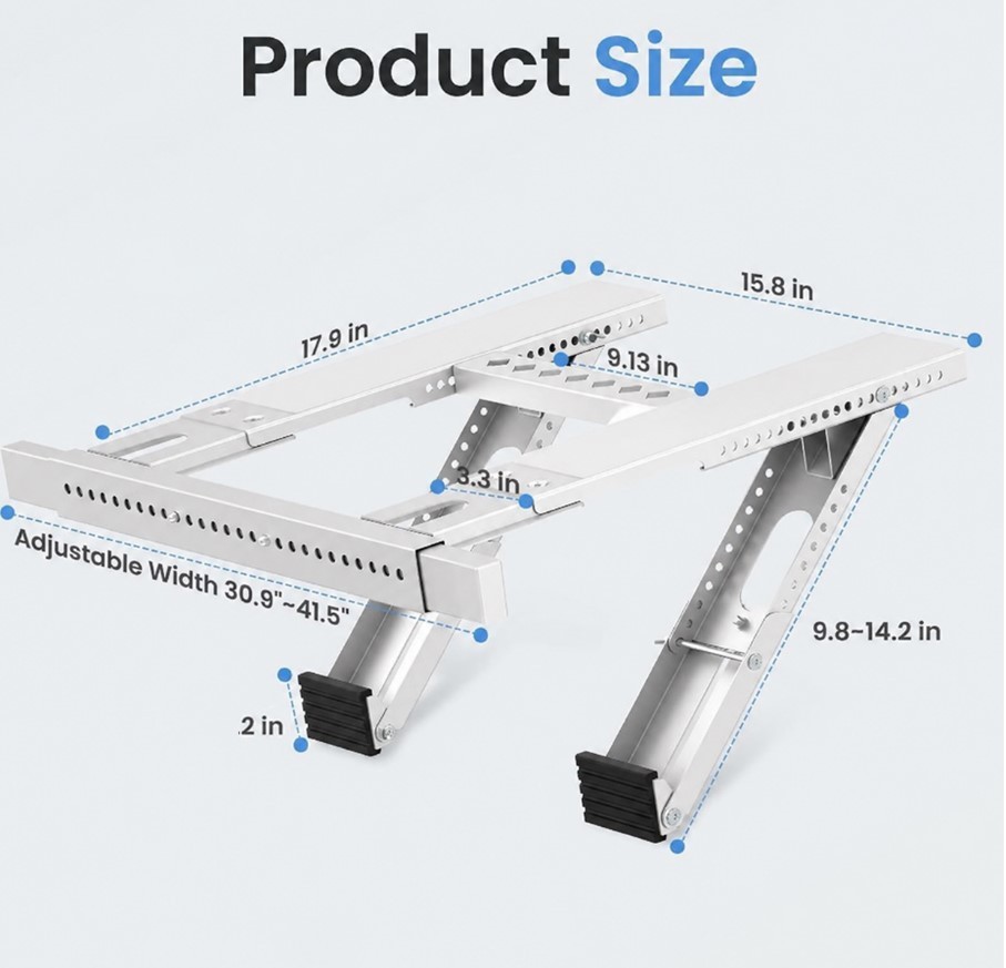 WEETALL Air Conditioner Support Bracket No Drill: Heavy Duty 350lbs, Adjustable
