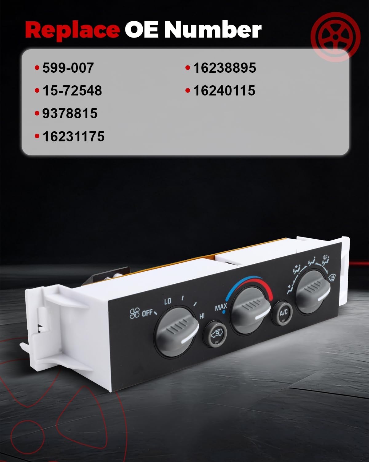 Front A/C Heater Climate Control Module Panel Without Rear Window Defogger Co…