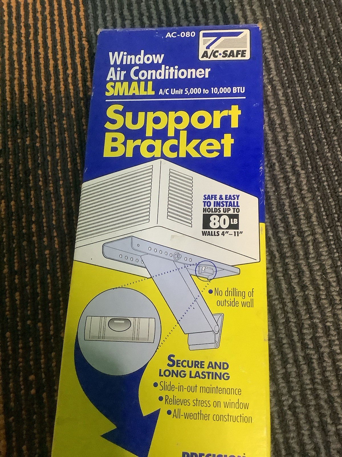 A/C Safe AC-080 Window Air Conditioner Support Bracket for Small Units to 80 lbs