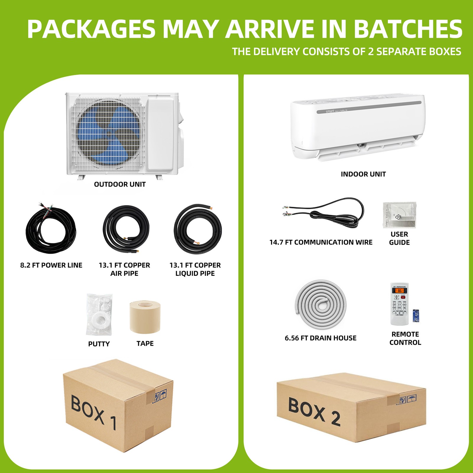 18000 BTU Ductless Mini Split Heat Pump – 19 SEER2, 208-230V Power 18K