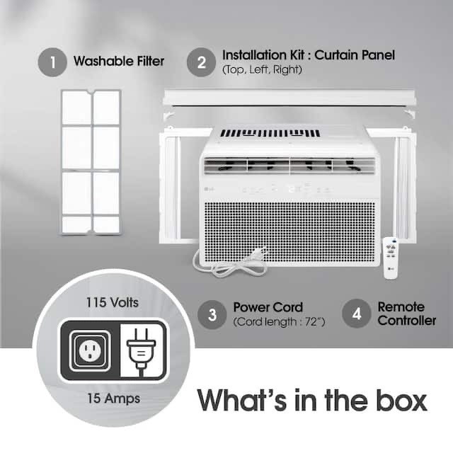 LG 8,000 BTU Window AC 115V Wi‑Fi ThinQ R32 350 sq ft LW8024RSMY PICK UP IN NYC