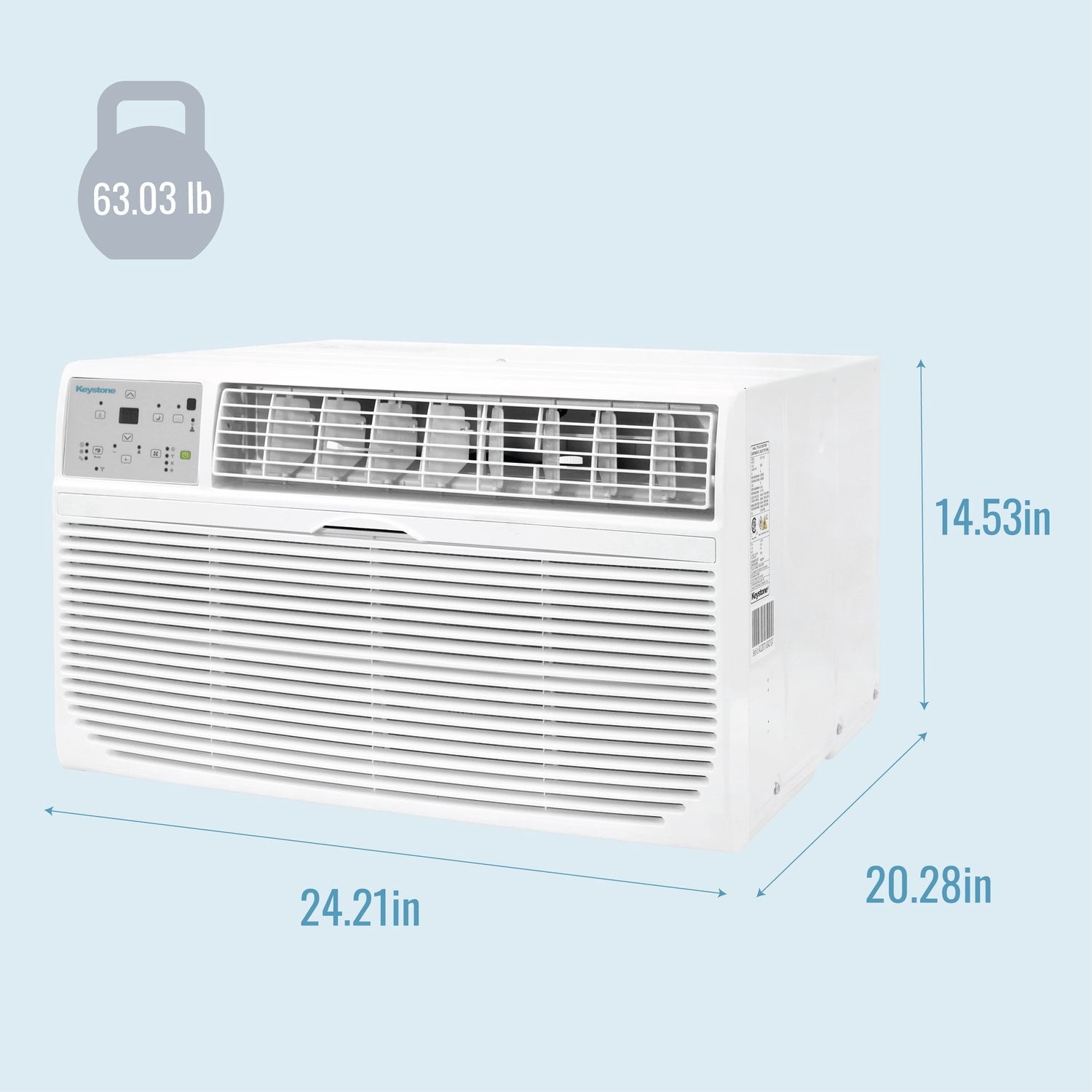 Keystone 12,000 BTU 115V Through-the-Wall Air Conditioner w/ LCD Remote Control