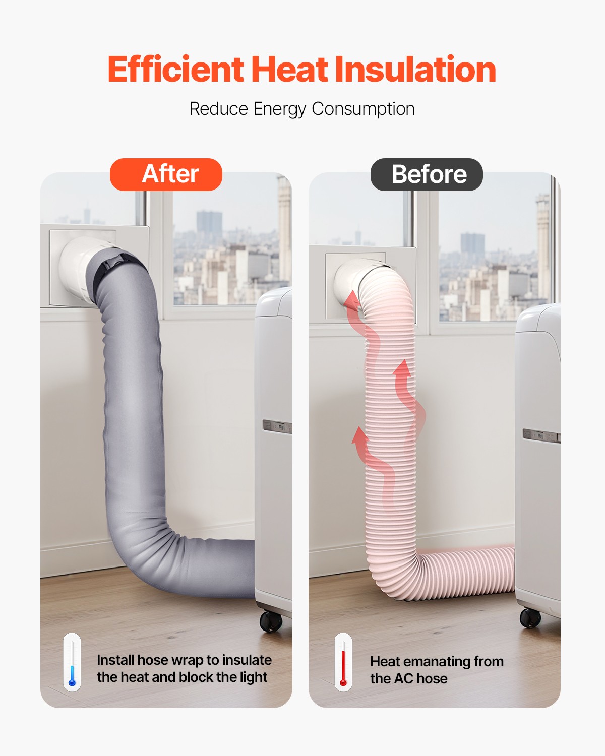 Portable Air Conditioner Hose Cover Wrap Insulation Universal Duct Hose Sleeve