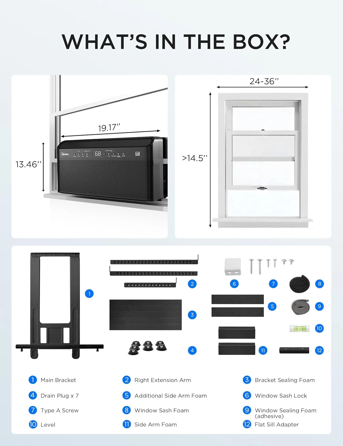 JET BLACK LIMITED EDITION Midea U Shaped Window Air Conditioner for Bedroom – 60