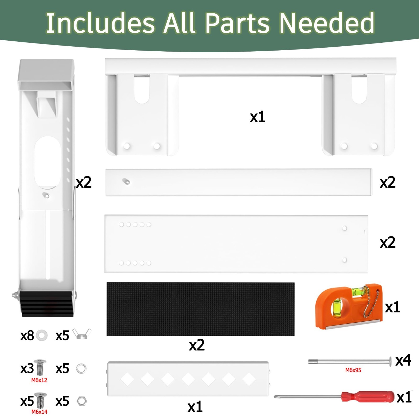 Heavy-Duty No-Drill AC Bracket for Single/Double Hung Windows, Supports 300 lbs,