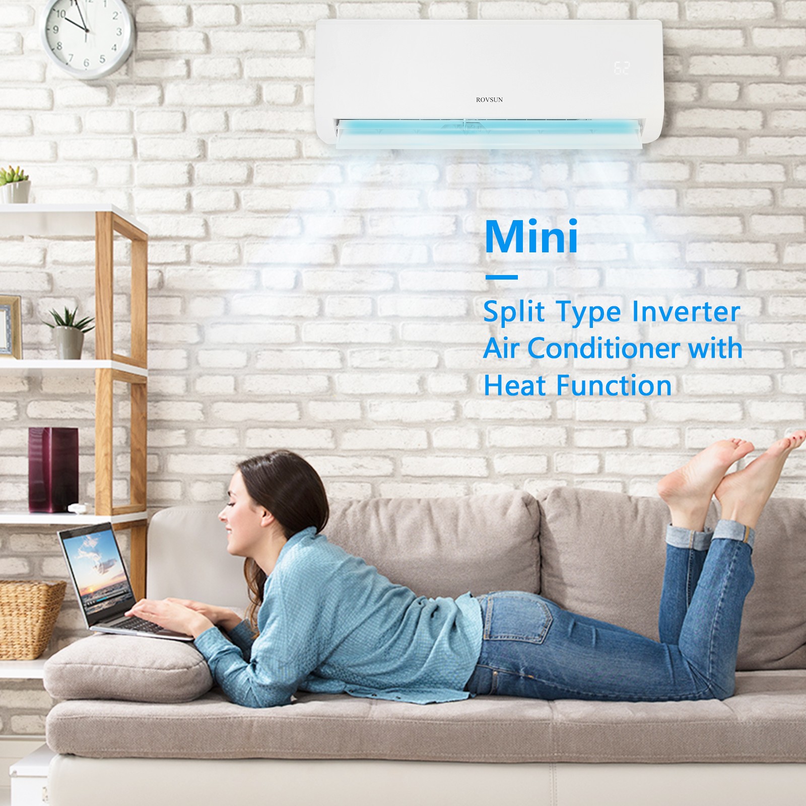 Bonnlo Ductless Mini Split AC/Heating System, Split-System Wall Air Conditioner