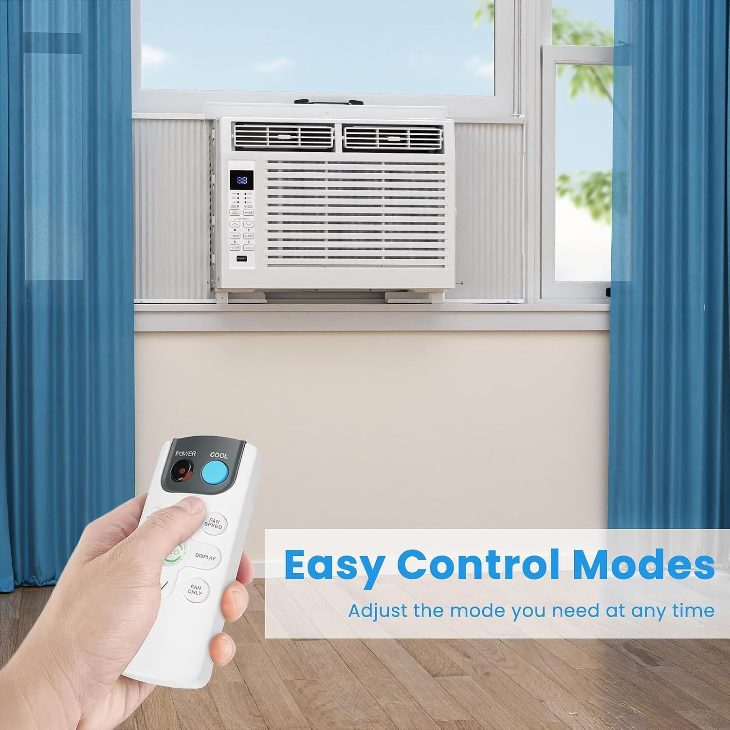 6,000 BTU Window Air Conditioner, Window AC Unit with Remote Control, Cools up t