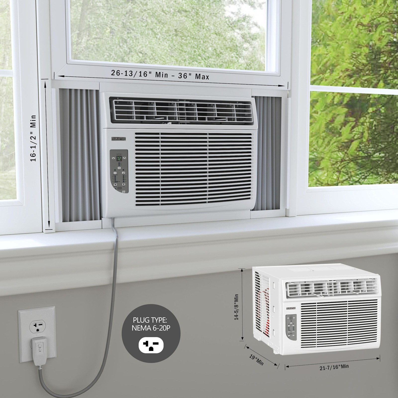 Durastar DRWHC122XNA1 12,000 BTU 230V Window Air Conditioner – White