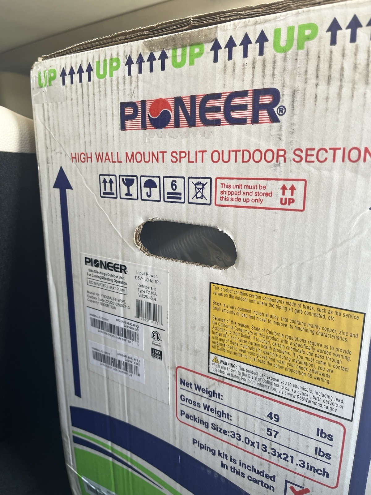 Pioneer Mini-Split Inverter Remote Control Energy-Star Air Conditioner