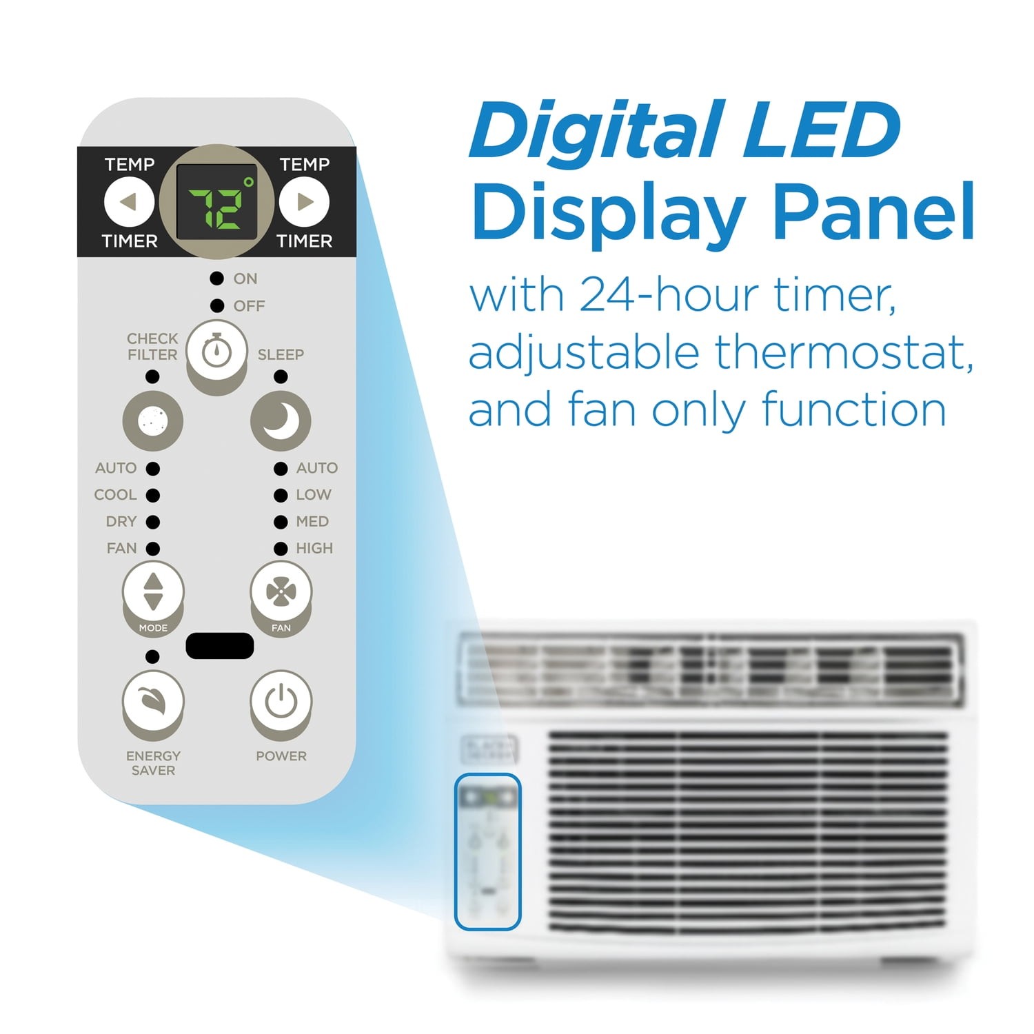 10,000 BTU Window Air Conditioner Unit, AC Cools Up to 450 Square Feet, Energy E