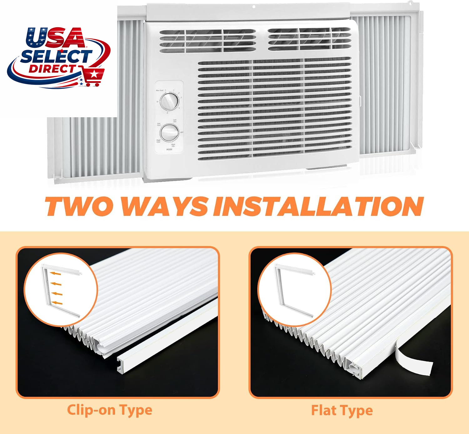 Window AC Side Panels Insulation Kit, Adjustable 17″ H x 10″ W, 2 Pack