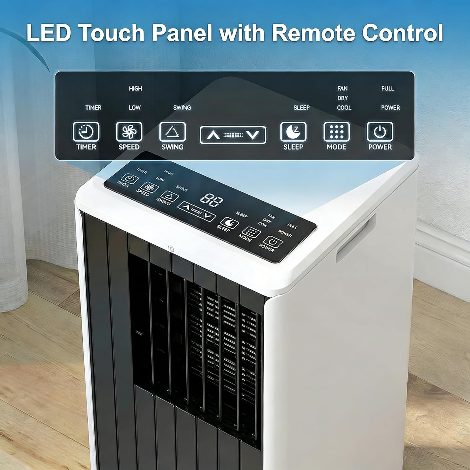 ✅8000 BTU Portable Air Conditioners, 3-in-1 Cools Large Rooms, Quiet AC with Fan