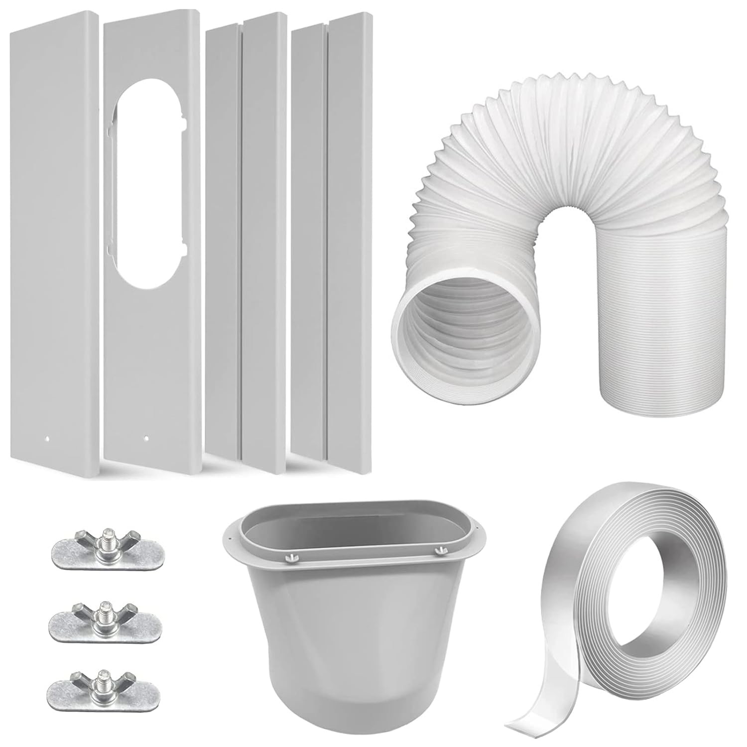 Portable Air Conditioner Window Kit 5.9″ Exhaust Hose Adjustable Universal