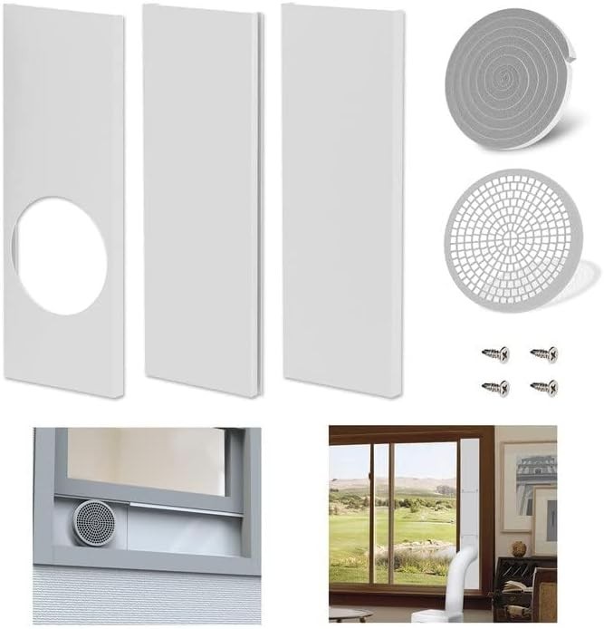 Adjustable AC Window Seal Kit for Sliding Windows – Fits 5.9” Exhaust Hose