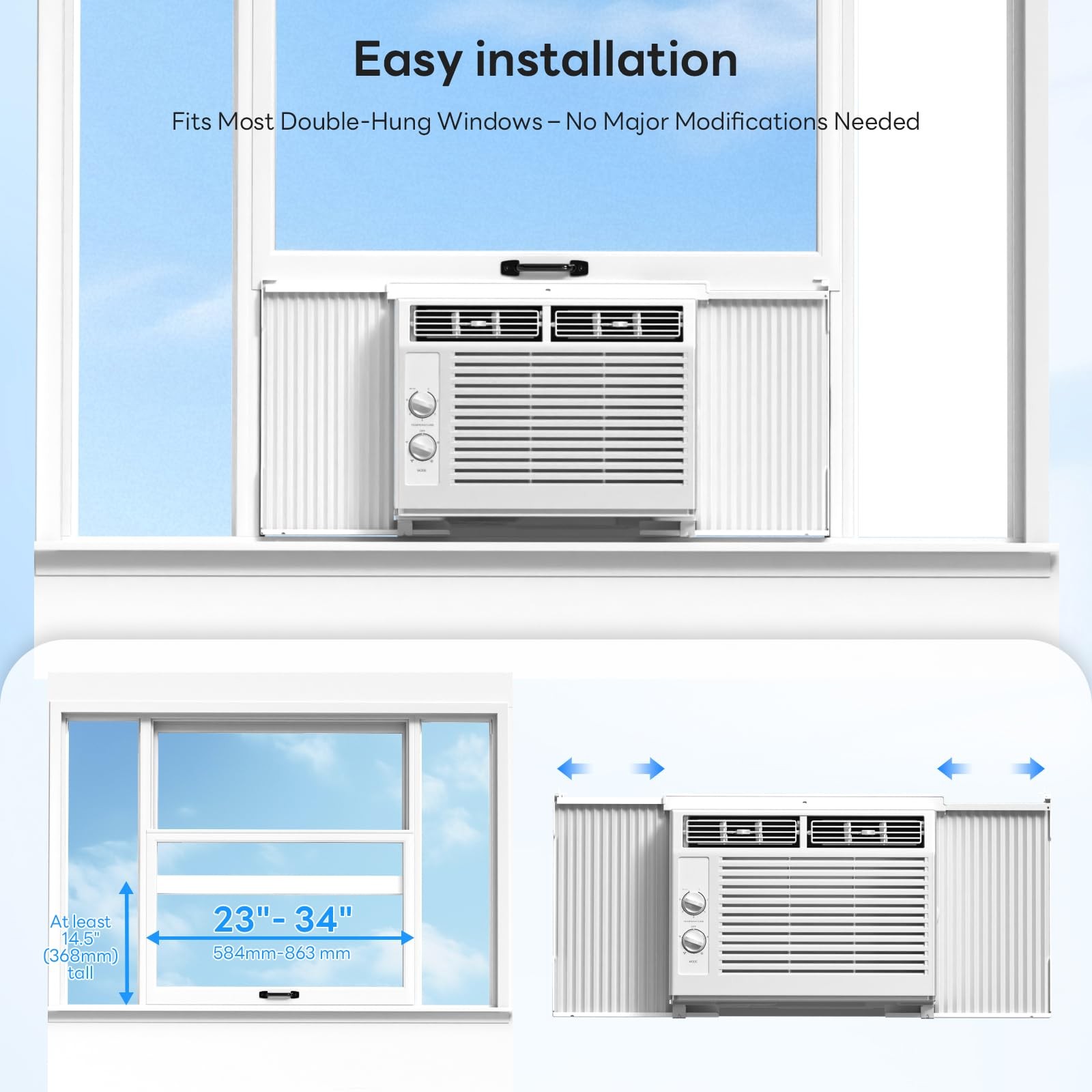 ZAFRO 5,000 BTU Window Air Conditioner Cools Up to 150 Sq.Ft.