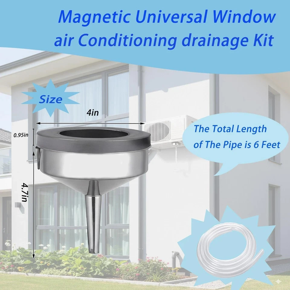 6Ft Magnetic Window Air Conditioner Drain Kit Universal Portable Air Conditioner