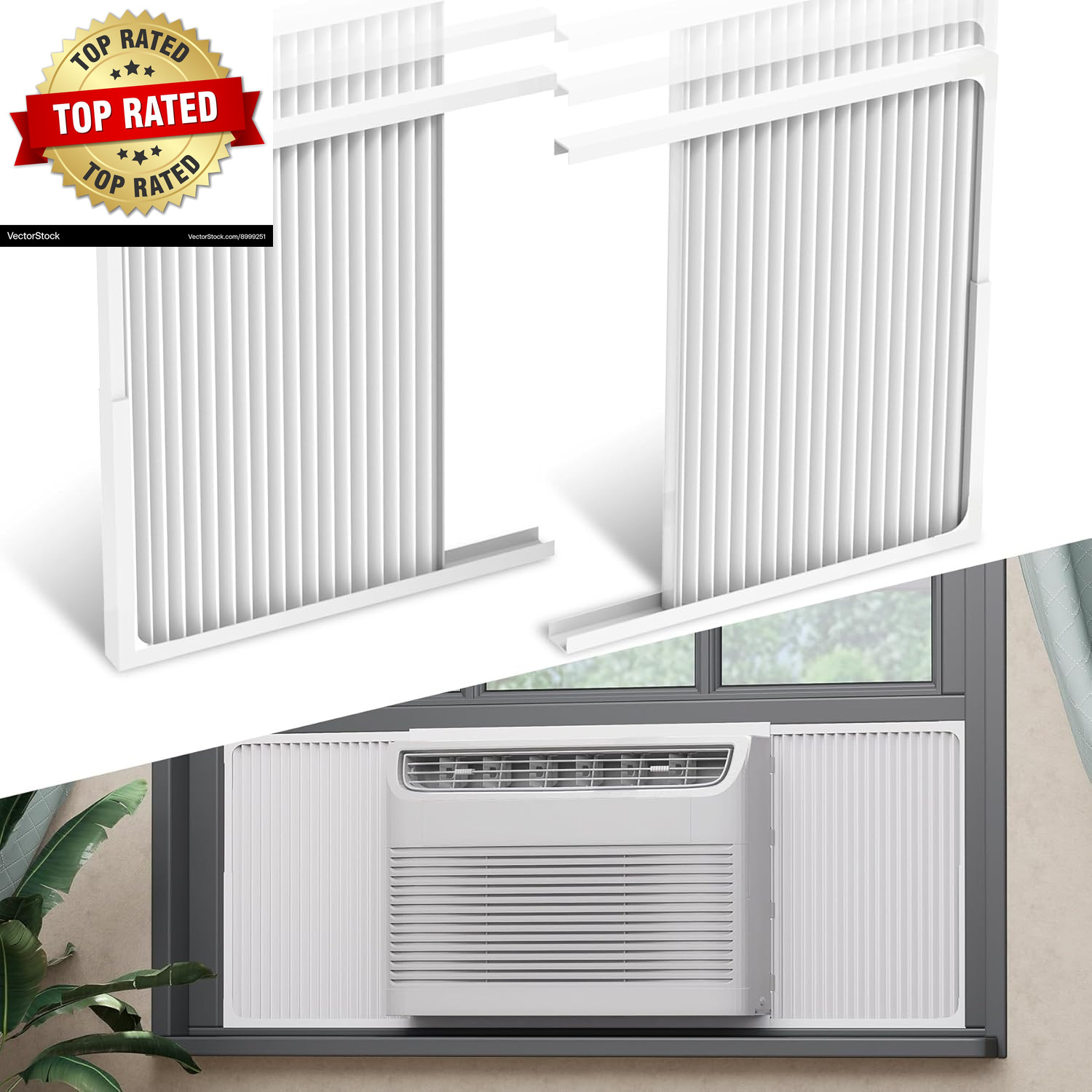 Adjustable Window Air Conditioner Side Panels and Frame Set,Extra Wide Window AC
