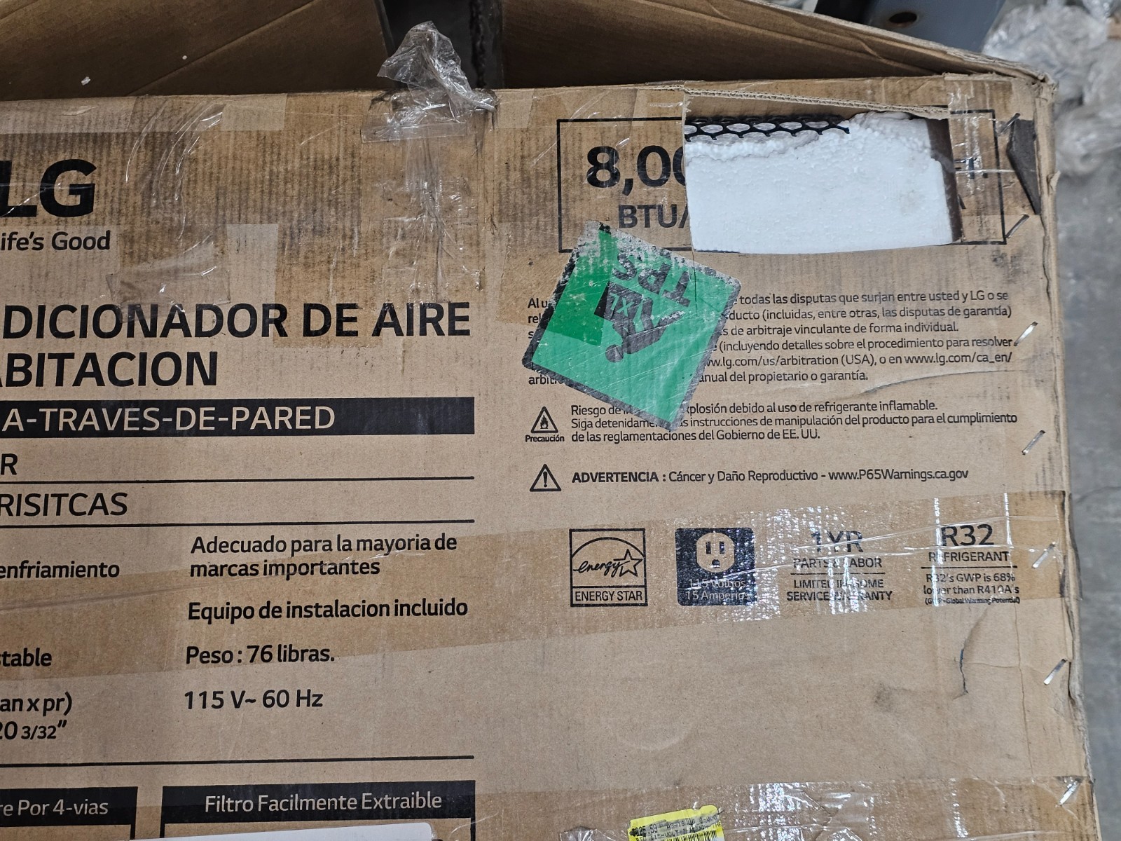 LG LT0816CER 8000 BTU Through Wall Air Conditioner, for Rooms up to 330 Sq. Ft.