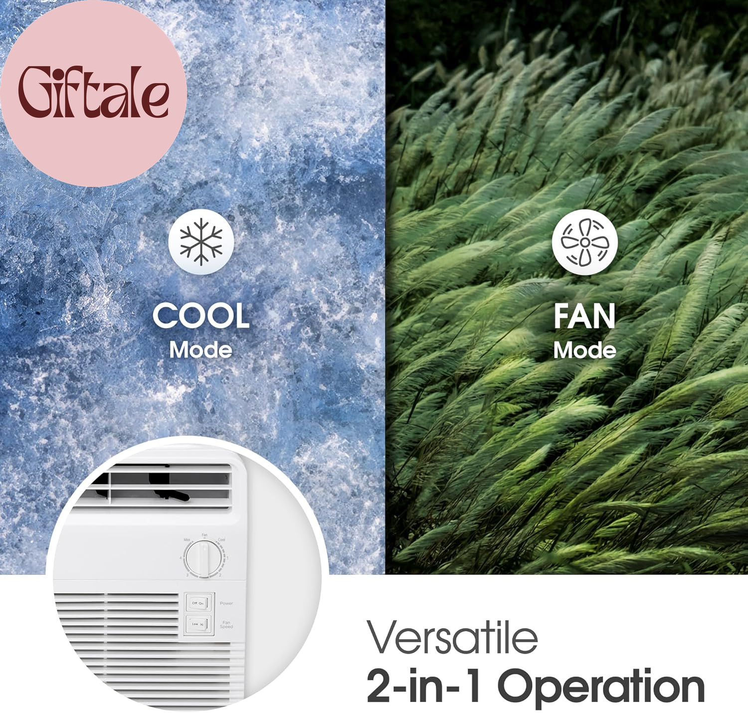 5000 BTU Window Air Conditioners [2023 New] Easy Mechanical Control Ultra-Quiet