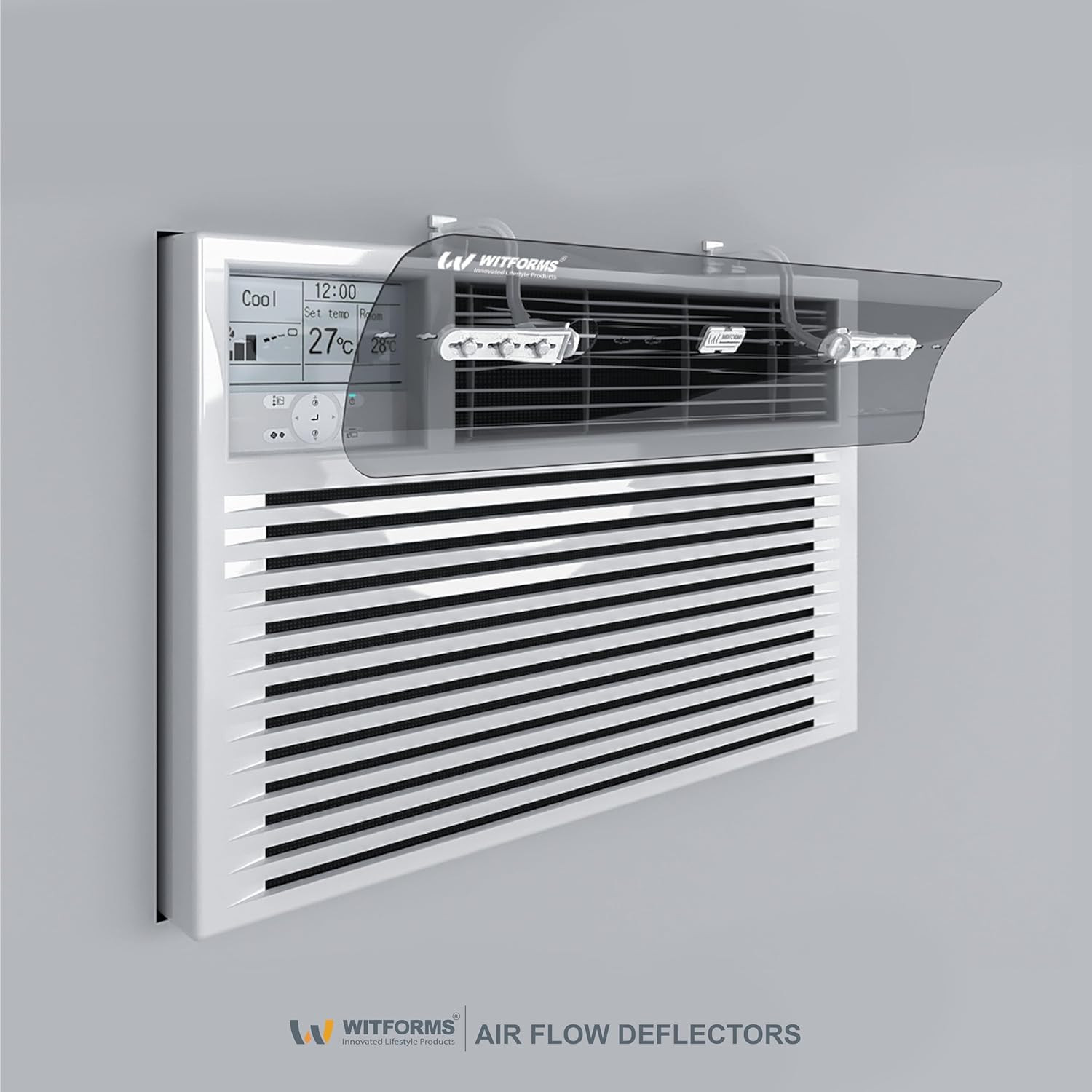 Window AC Air Deflector – 24″ Length for TOP VENT Window Units ONLY – Transparen