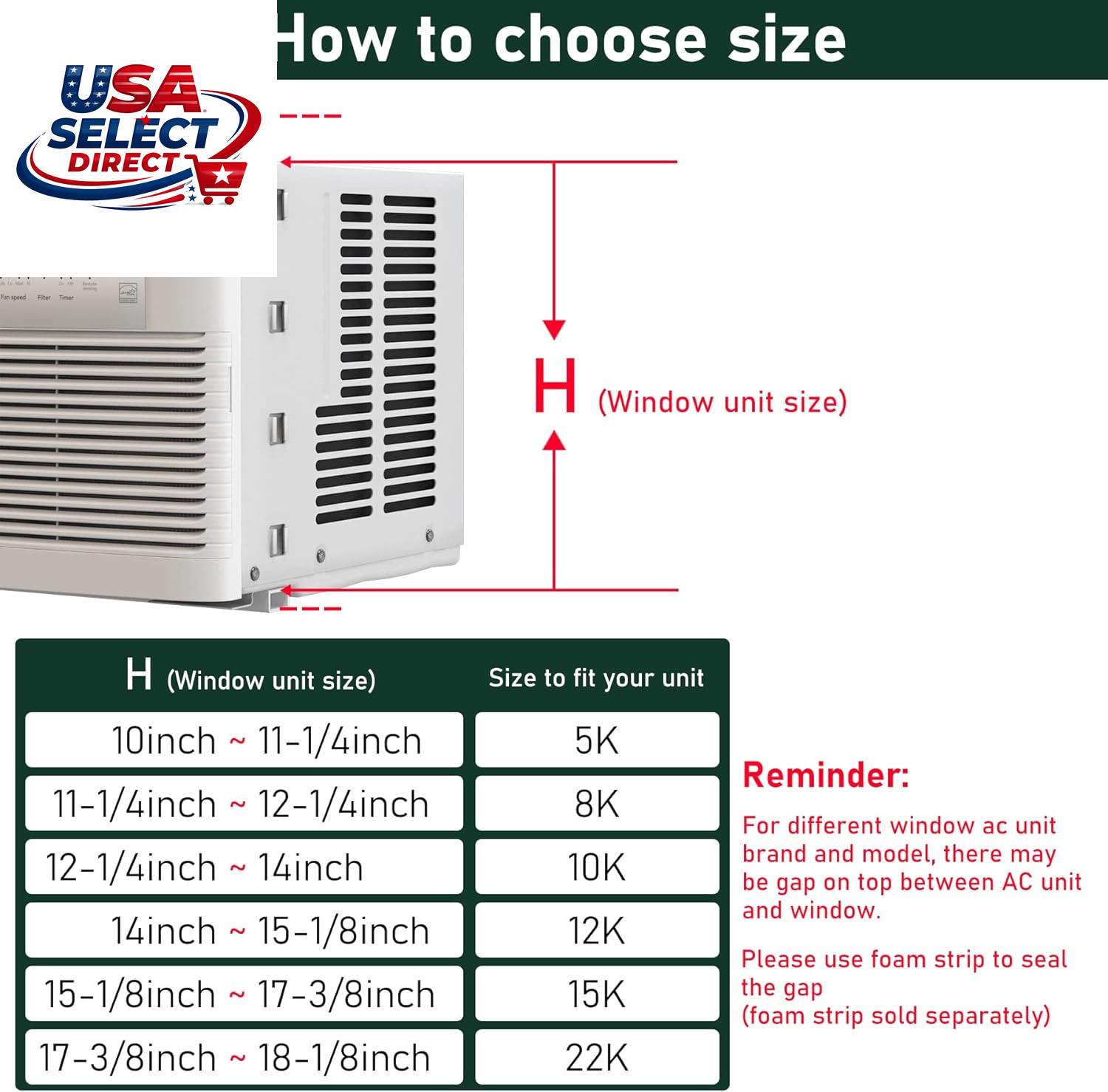 Adjustable Insulation AC Side Panels for 8000 BTU Window Unit