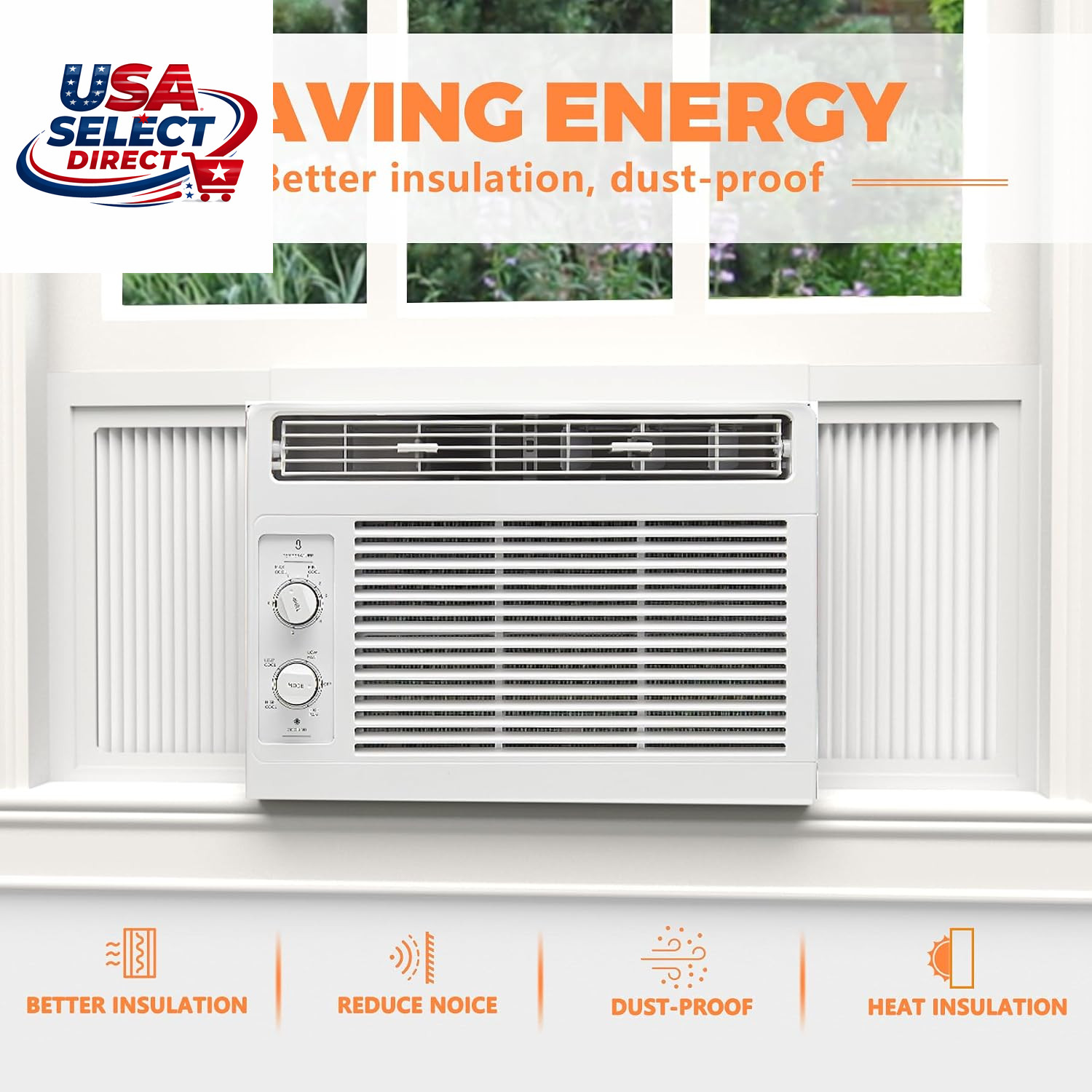 Adjustable Window Air Conditioner Side Panels Kit for 8,000 BTU Units