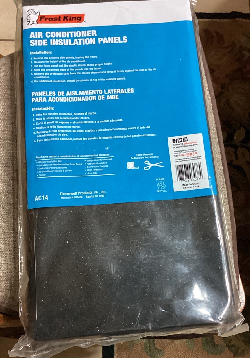 Frost King Window Air Conditioner Foam Side Insulation Panels 18 x 9 x 7/8 AC14