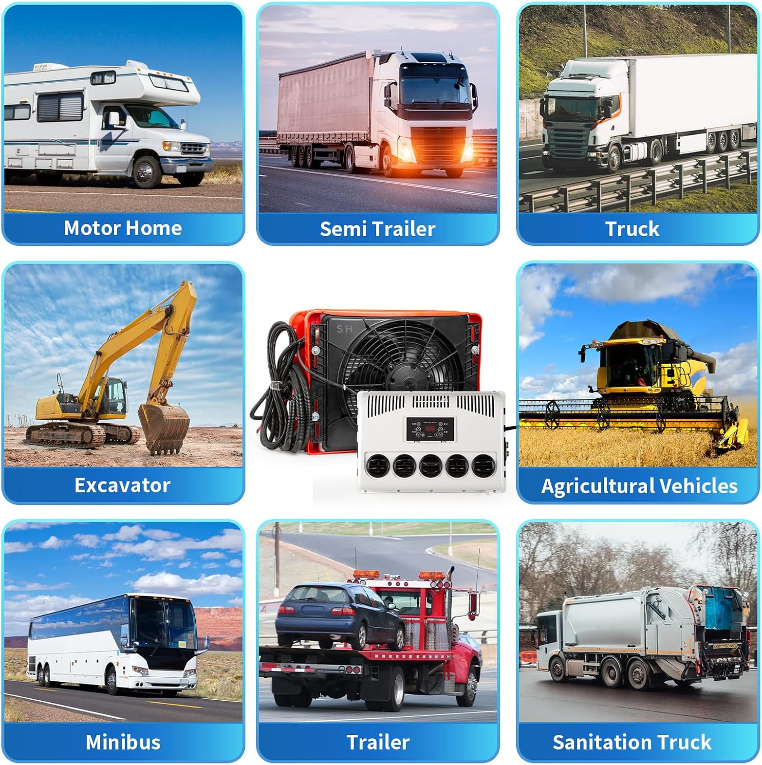 12V Split Air Conditioner 9000BTU for RVs, Trucks, and Camping Vehicles