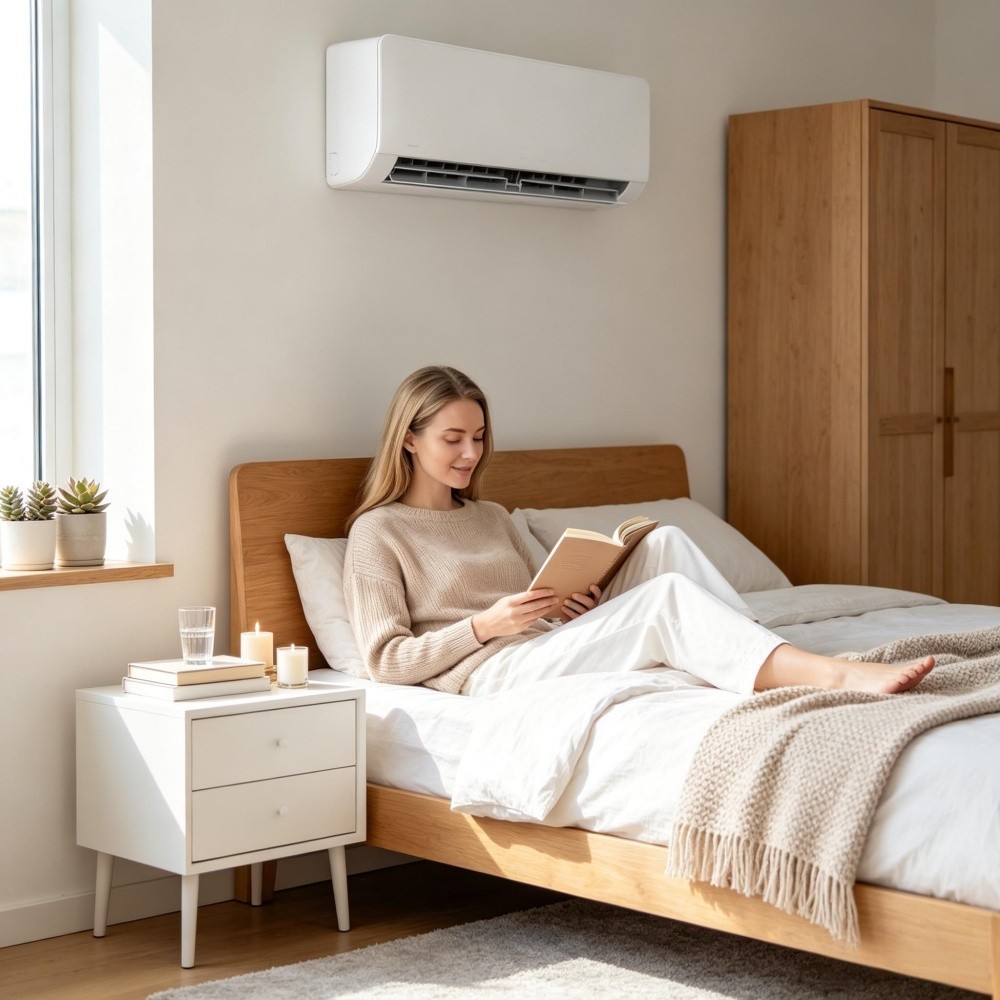 Mini Split AC 18000 BTU Cooling Heating 1250 Sq Ft SEER2 22 R32 WiFi 230V White