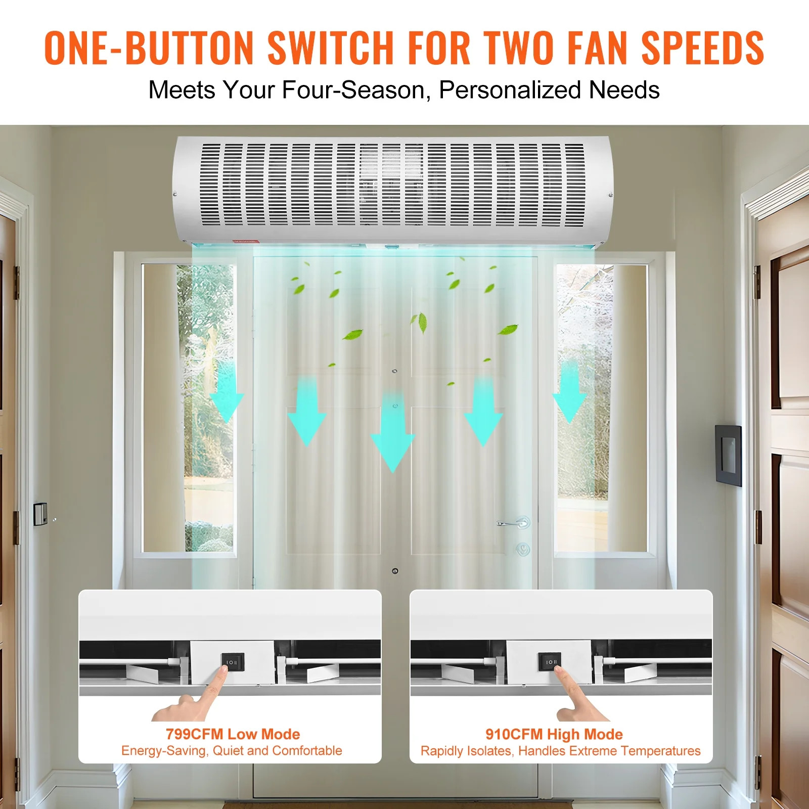 NEW 36″ Commercial 2 Speed Air Curtain w/ Door Switch High Low Fan