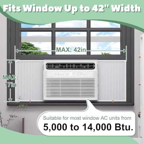 Window Air Conditioner Side Panels with Adjustable Frame, 1 Count (Pack of 2)