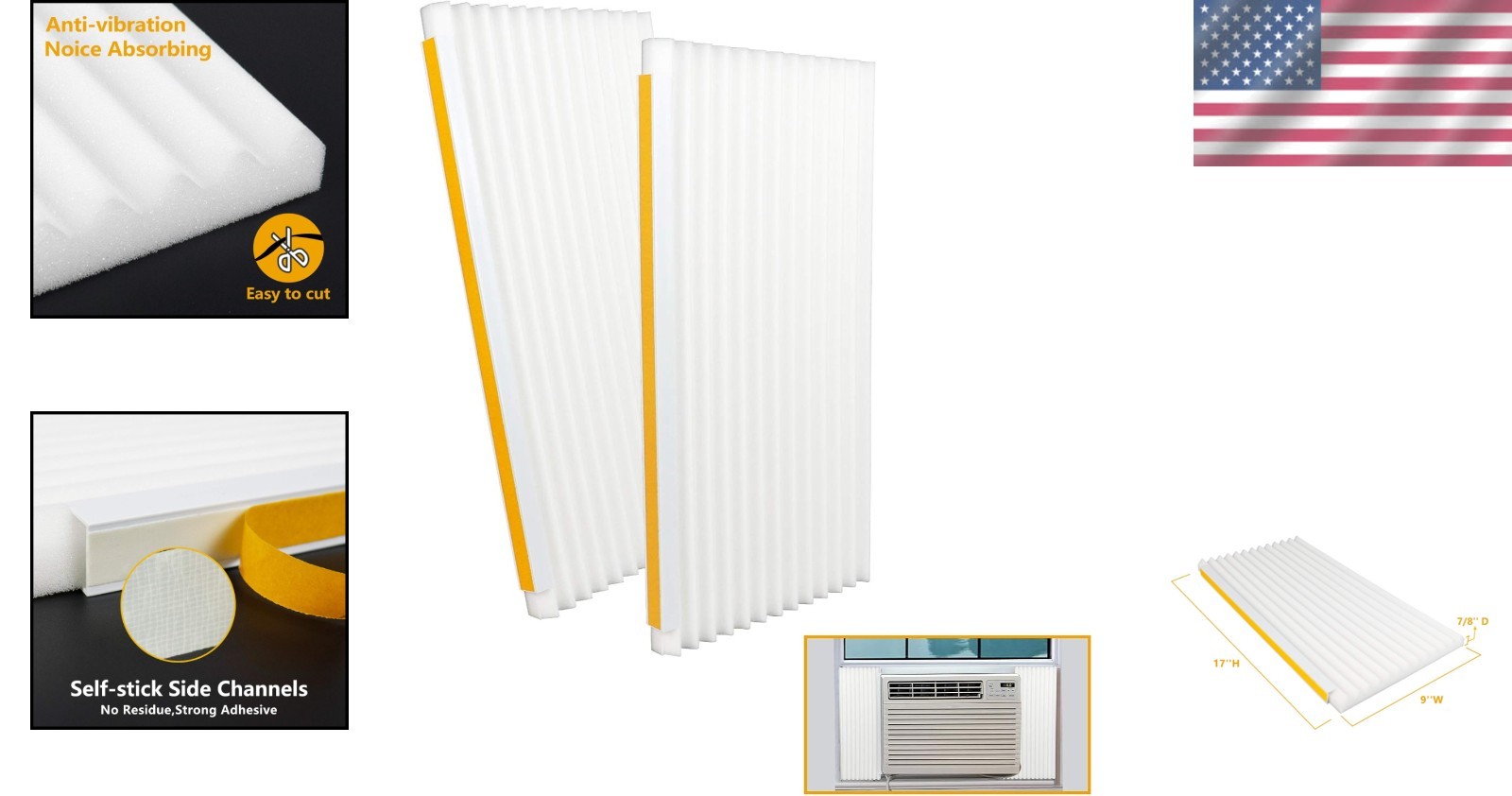 Energy-Saving Window AC Insulation Panel Kit – Comfortable Home Solution, 2 Pack