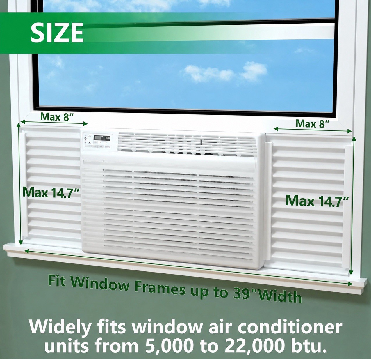 AC Window Extension Panel Kit 14.7 x 8.5 Inch White