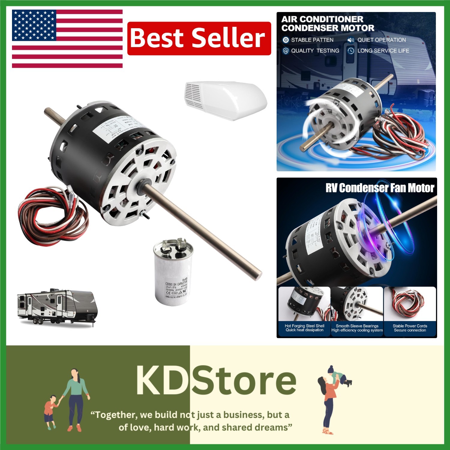 High-Performance RV Air Conditioner Condenser Fan Motor