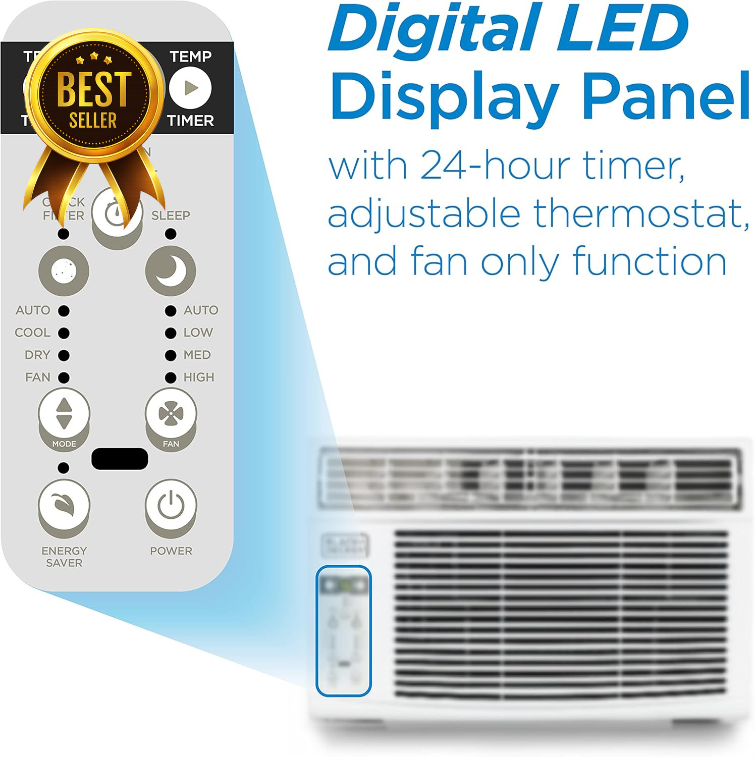 BLACK+DECKER 10000 BTU Window Air Conditioner AC Unit Remote BD10WT6