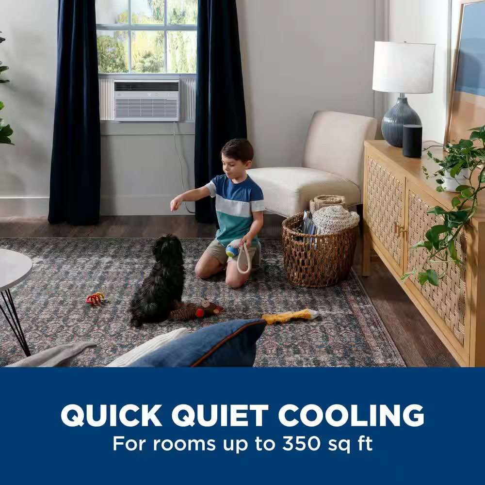 8,000 BTU Smart Window Air Conditioner for 350 Sq. Ft. in White with Wi-Fi and R