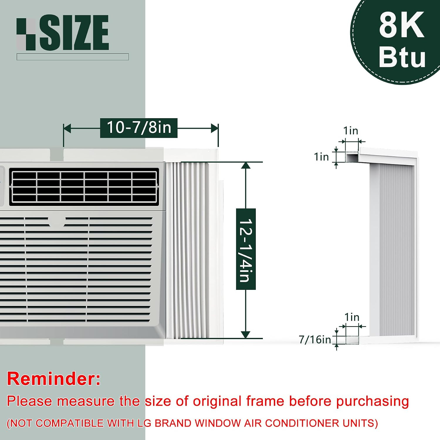 Window Air Conditioner Side Panels with Frame, Adjustable Insulation AC Side Pan