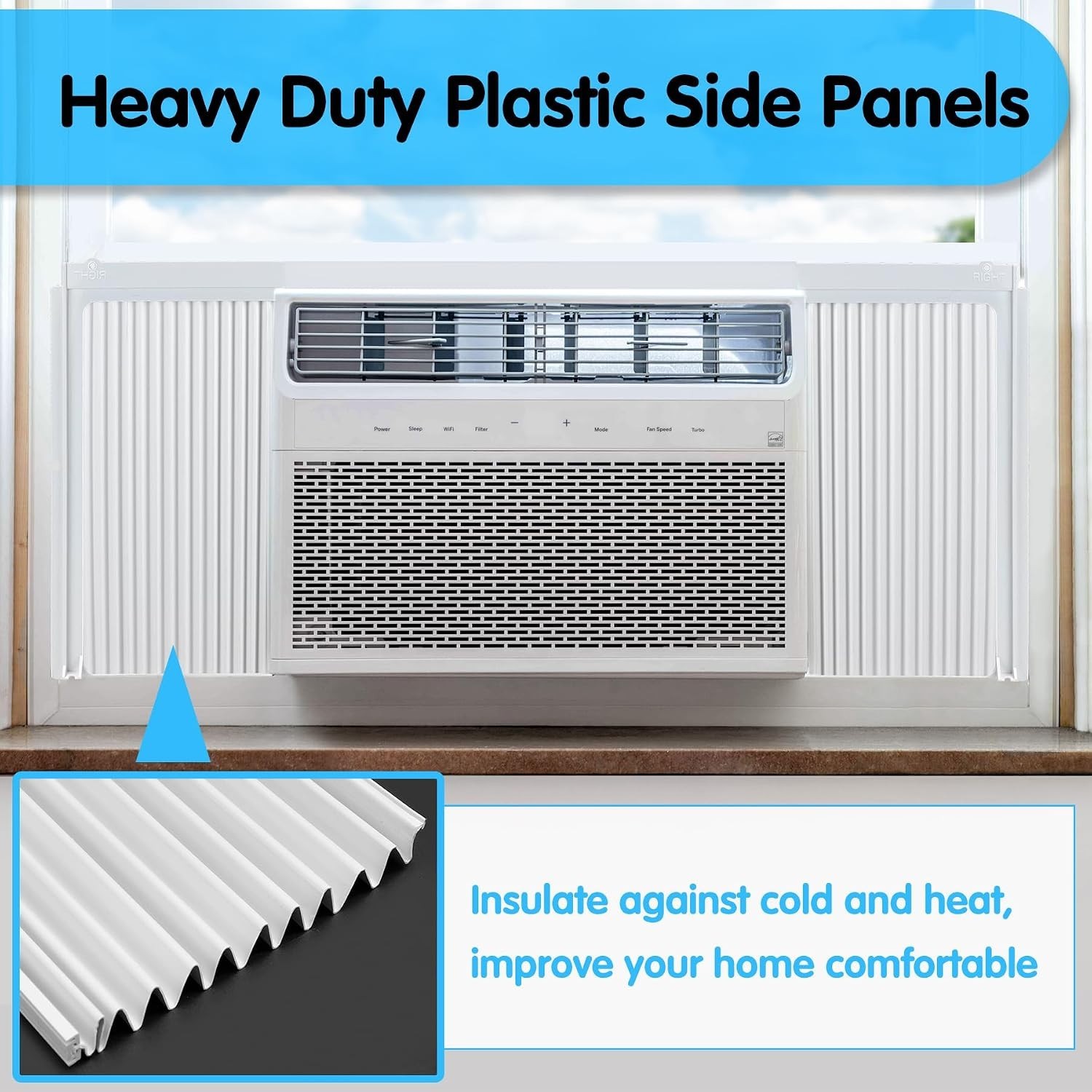Window Air Conditioner Side Panel and Frame Set 12000 BTU Accordion Filler Kit
