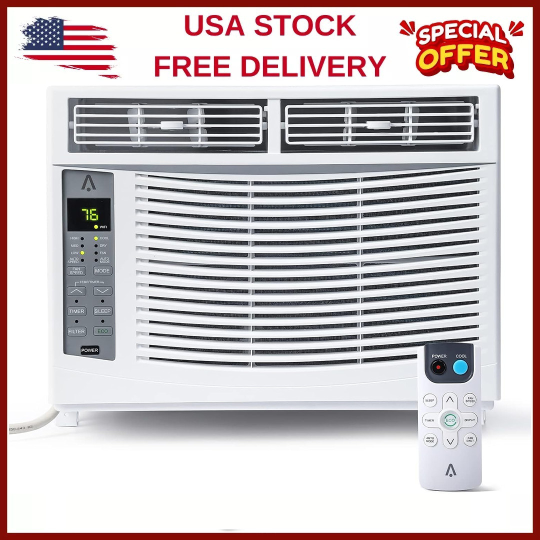 6000 BTU WIFI Window Air Conditioner 24H Timer AC Unit w/Remote & APP Control