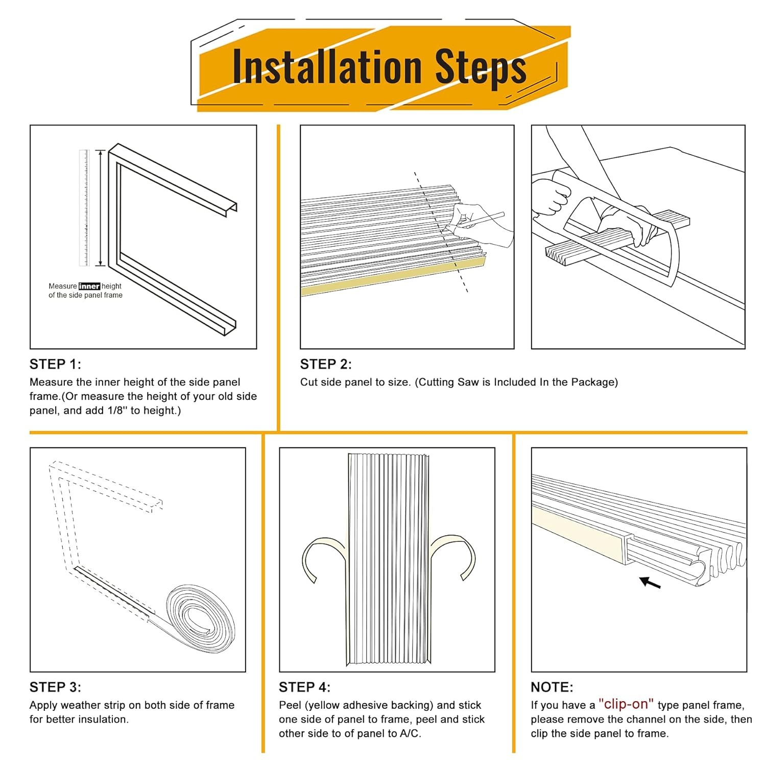 Window AC Insulating Side Panel Kit Fits for Window Air Conditioner Units Replac