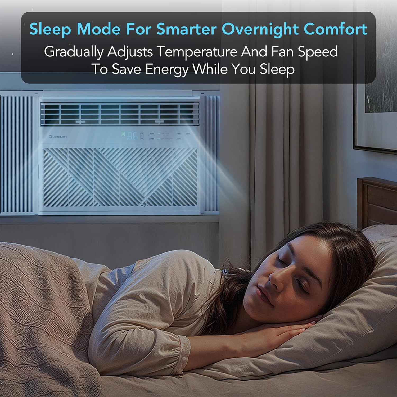 Window Mounted Smart Wi-Fi Room Air Conditioner with Remote Control, 12,000 BTU,