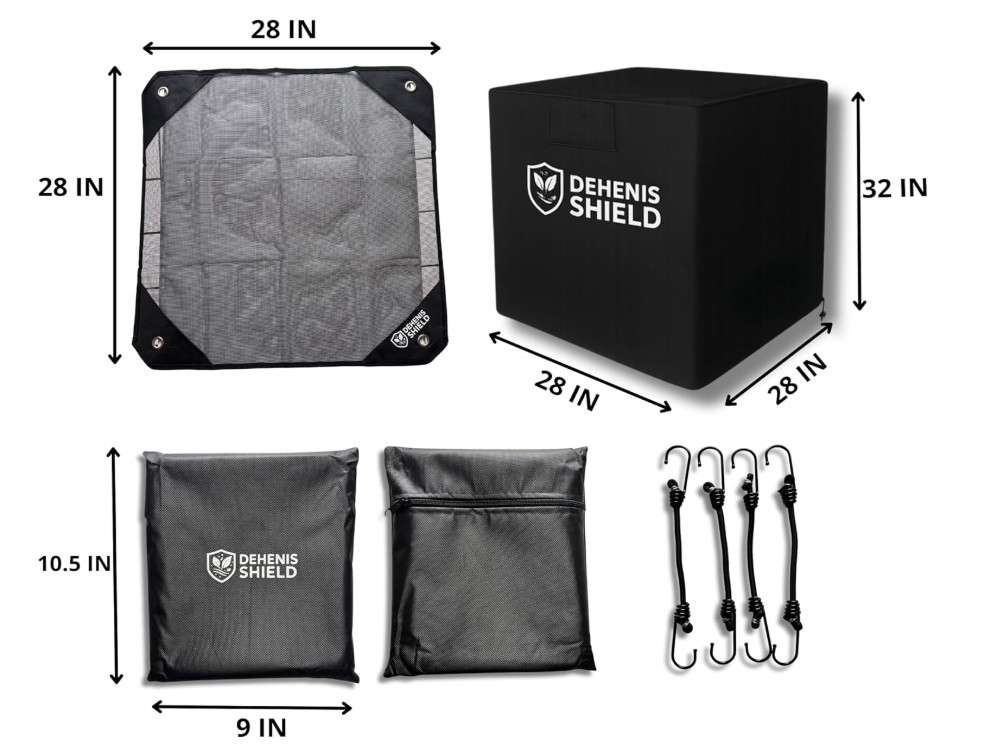 2PC AC Unit Cover Set Outdoor 28x28x32 Waterproof Winter Cover Mesh Top