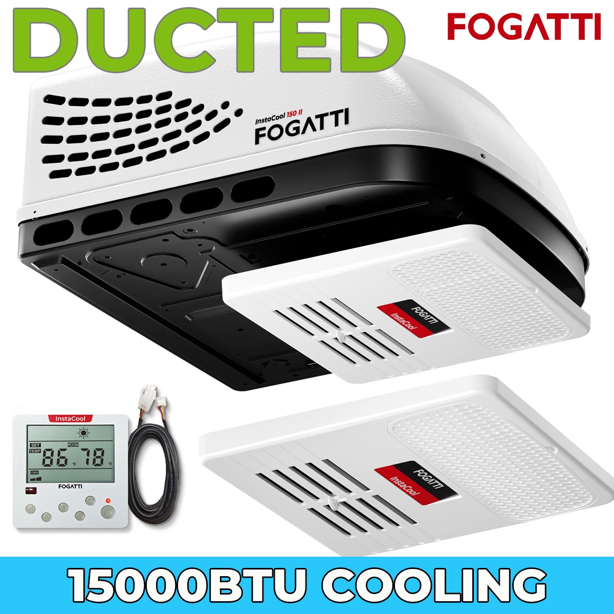 Ducted RV Air Conditioner 15,000 BTU Cooling Quiet Rooftop AC Unit for RV 115V