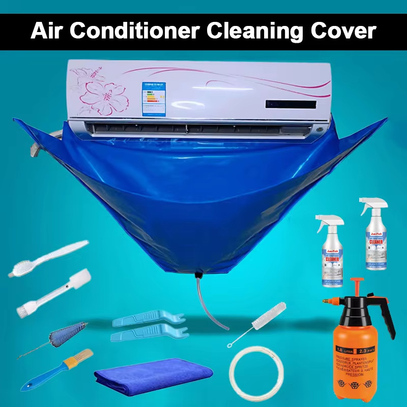 15pc Air Conditioner Cleaning Cover Kit With Clean Tools Waterproof Dust 118cm