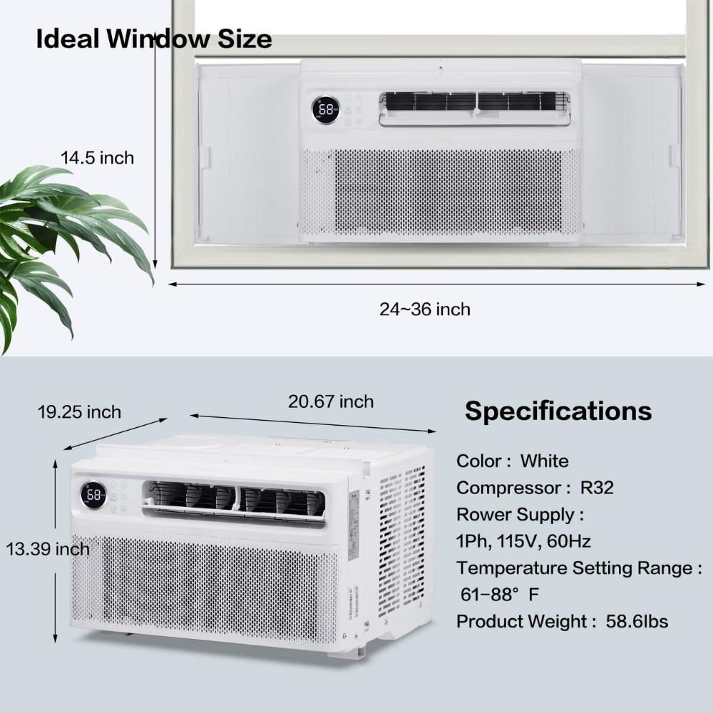 12000BTU WIFI Inverter Window Air Conditioner Energy-Saving Window AC Unit & Kit