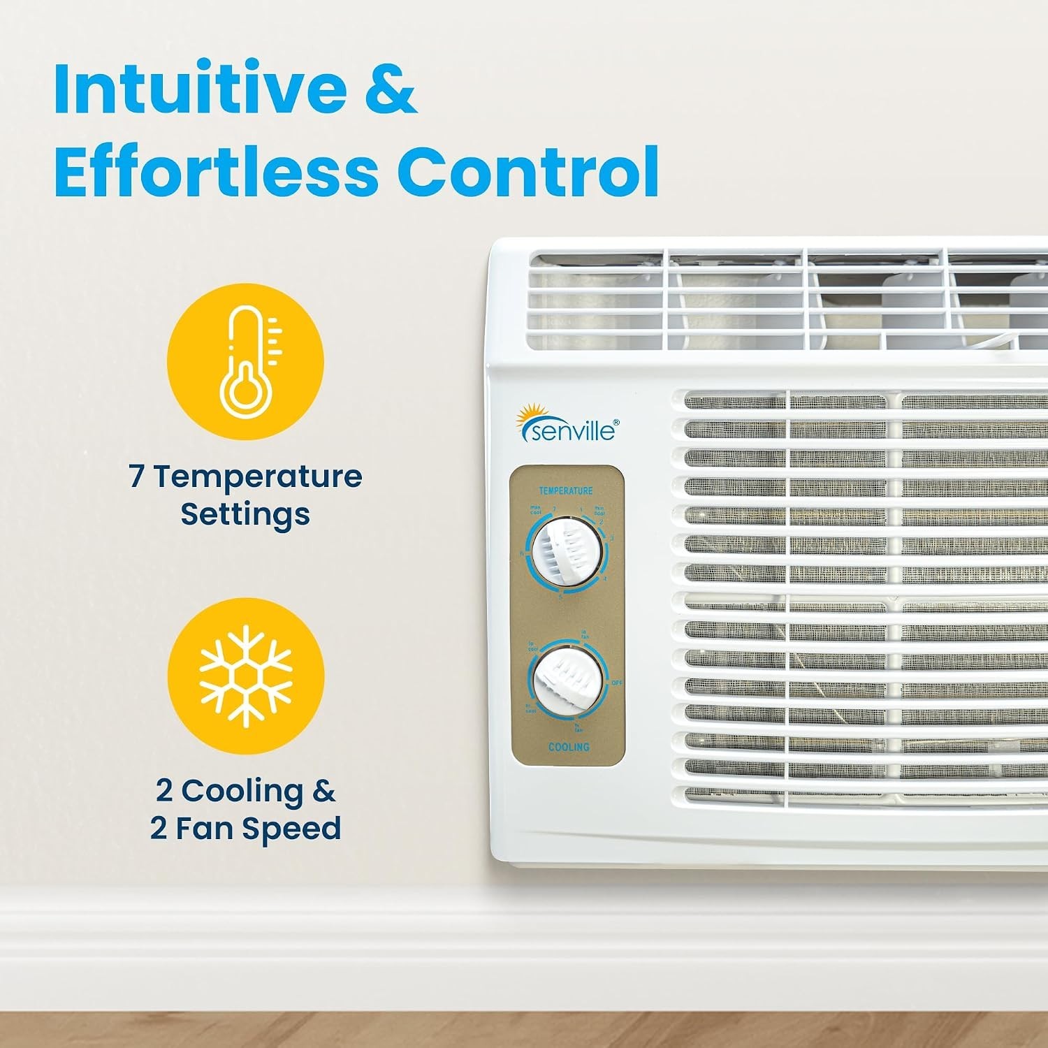 Easy Install Window Air Conditioner – Washable Filter