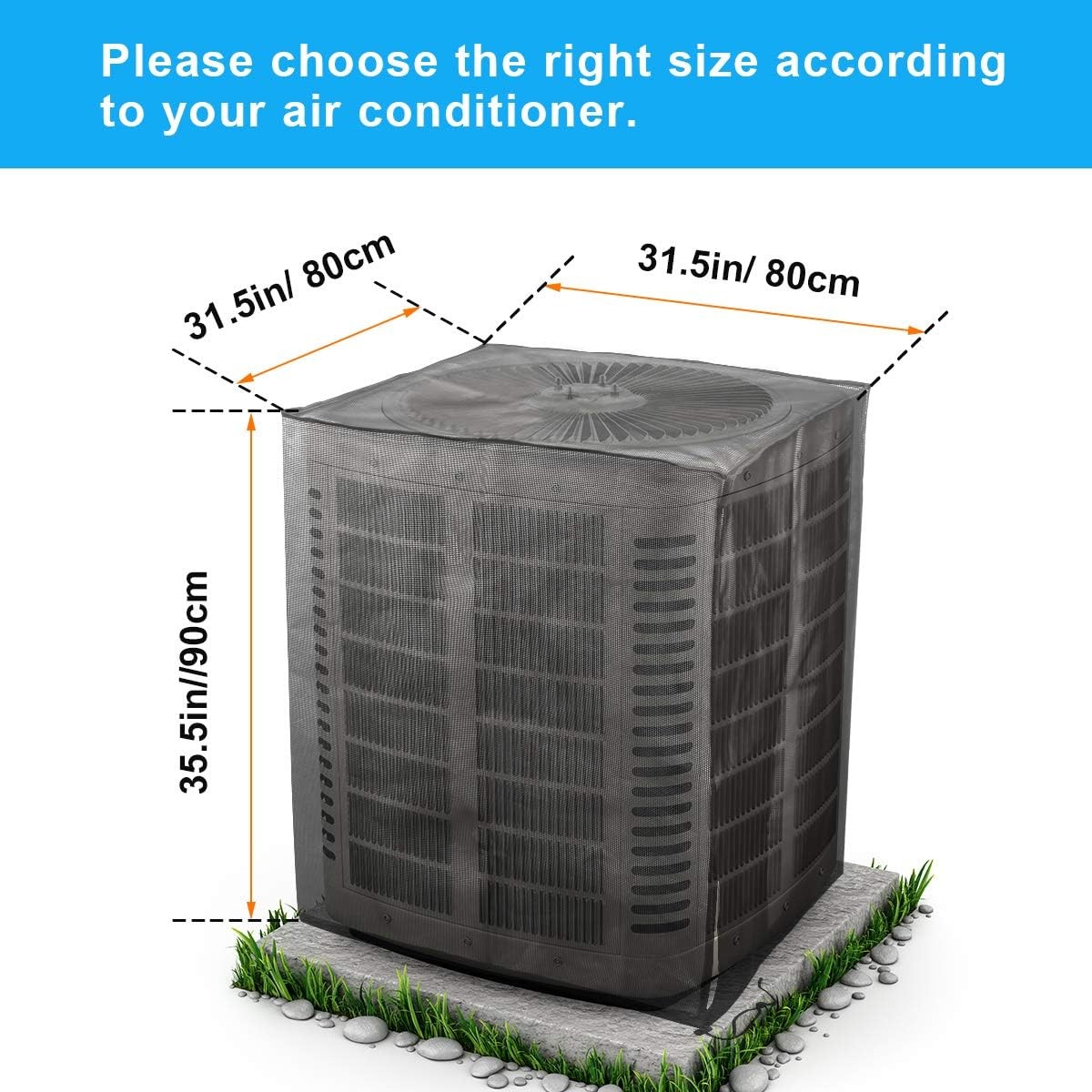 Full Mesh Central Air Conditioner Cover All Seasons Mesh Air Conditioner Leaf